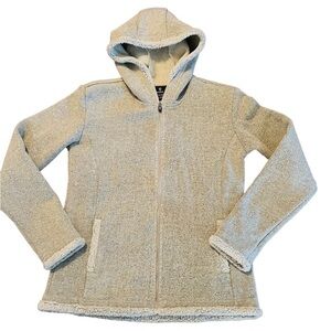 KUHL GIRLS ZIPPERED LIGHT GREY MARLED HOODED JACKET SIZE XL (14)